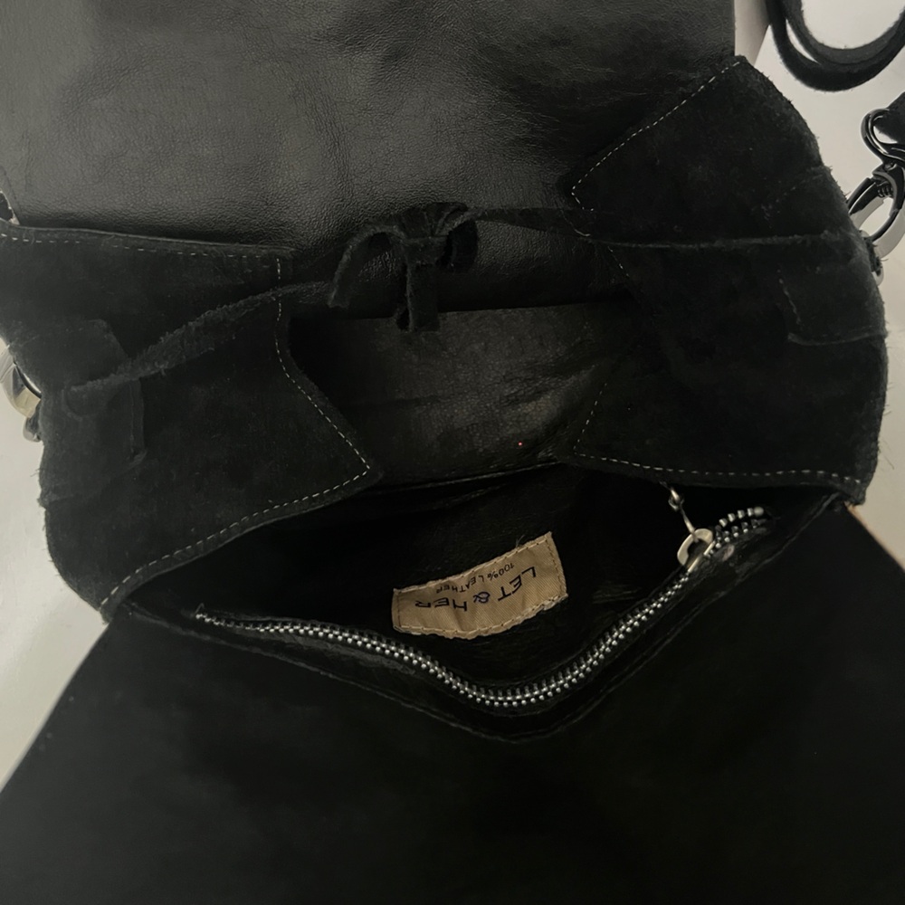 Let & Her Embossed Python Black/Tan Leather Small… - image 7